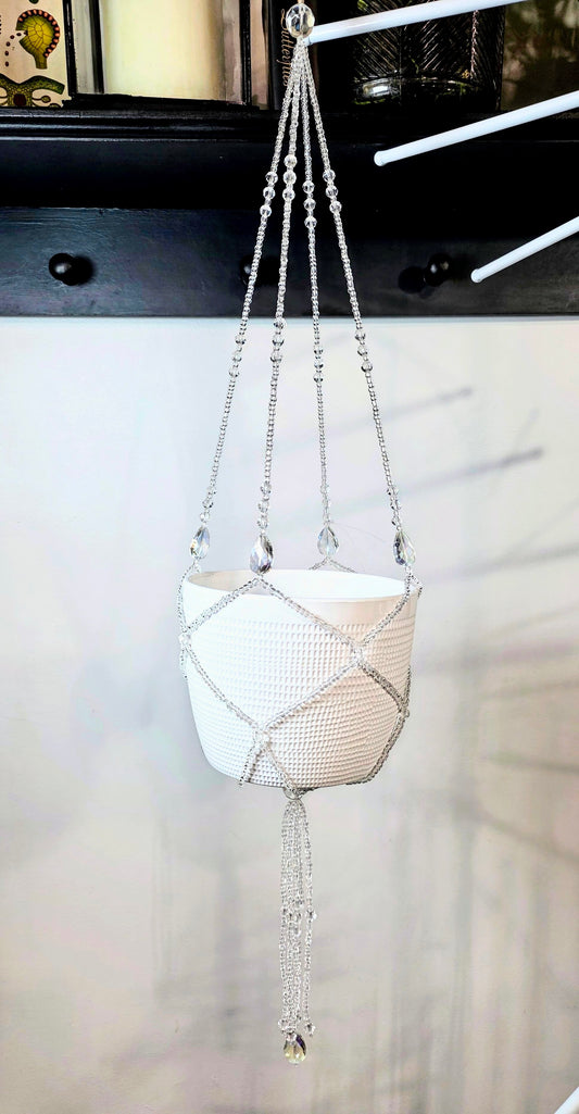 Faceted Glass Plant Hanger