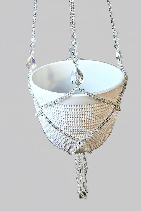 Faceted Glass Plant Hanger